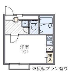 レオパレスS.F(1K/1階)の間取り写真