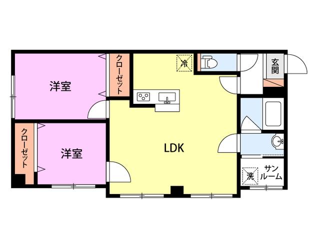 LAGUNA HILLSIII(2LDK/1階)の間取り写真