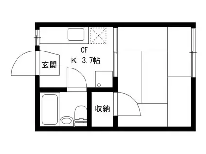 ホワイトハイム(1K/2階)の間取り写真