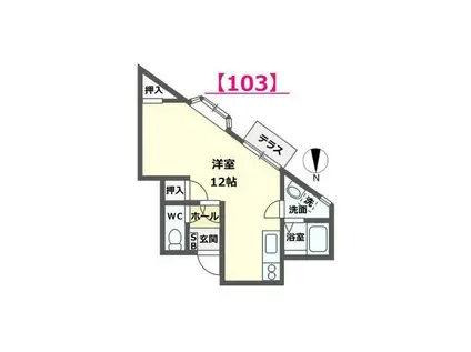 デイリー西泉(ワンルーム/1階)の間取り写真
