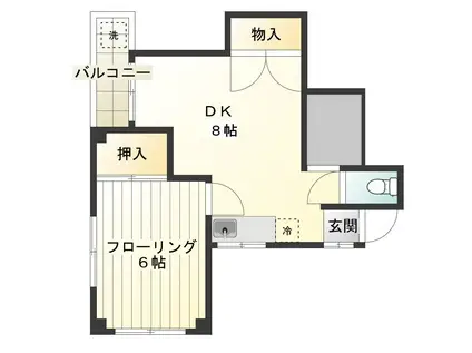 ラメール・コーポ(1DK/4階)の間取り写真