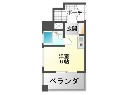 朝日プラザ天王寺 パサージュ(ワンルーム/3階)の間取り写真