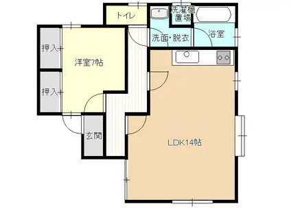 レスト3永井川(1LDK/1階)の間取り写真