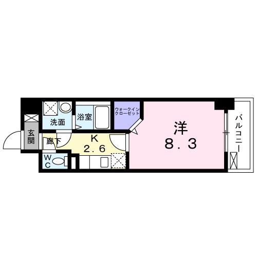 パルトネール板付(1K/3階)の間取り写真