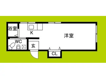 エスタバウ南堀江A(ワンルーム/4階)の間取り写真