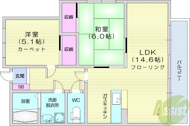 ドリームA(2LDK/3階)の間取り写真
