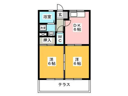 エクシードASANO(2DK/1階)の間取り写真