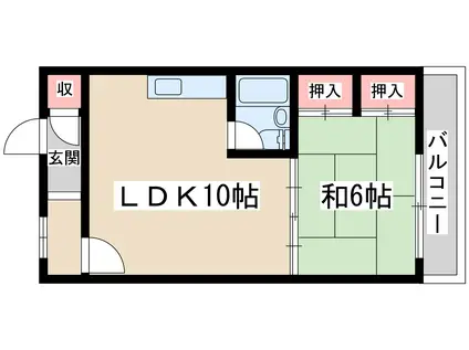 メゾン高田(1LDK/3階)の間取り写真