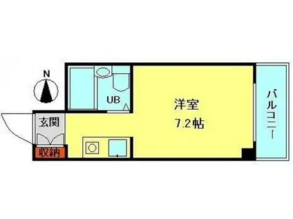 チュリス幸町(ワンルーム/6階)の間取り写真