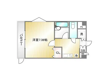 メゾン・ド・ヴィレ須磨潮見坂(1K/5階)の間取り写真