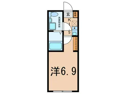 SUPERIOR鶴見花月園II(1K/2階)の間取り写真