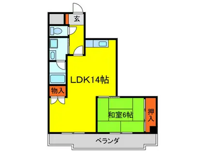 カーサタナカ(1LDK/2階)の間取り写真
