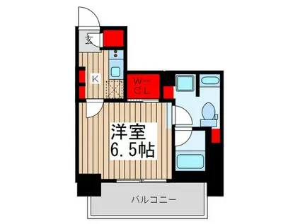 ザ・パークハビオ浅草駒形(1K/3階)の間取り写真