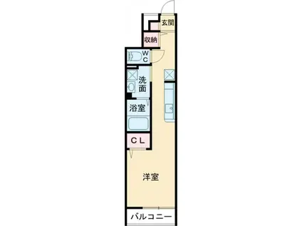 SKY BELL 上田(ワンルーム/1階)の間取り写真