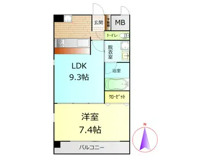 NEXTAGE SAKURAYAMA(1LDK/2階)の間取り写真