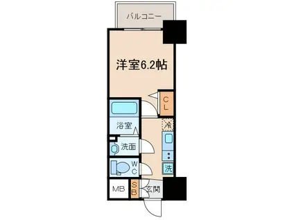 ARTIZA新大阪D.C(1K/4階)の間取り写真