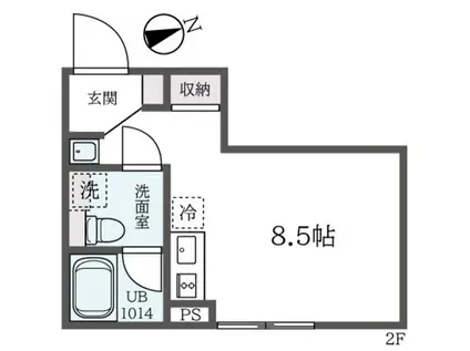 ASTILE広尾(ワンルーム/2階)の間取り写真