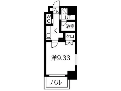 プランベイム大須駅前(1K/9階)の間取り写真