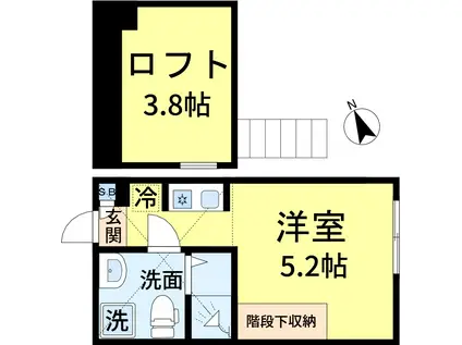 松島四丁目Aコーポ(ワンルーム/1階)の間取り写真