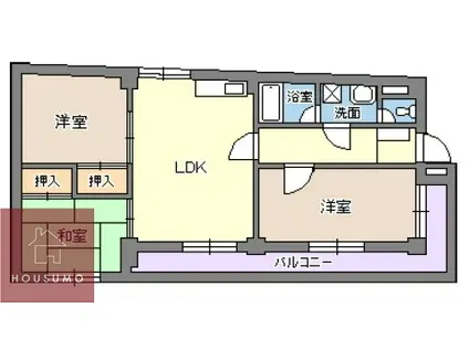 高川サンプラザ(3LDK/3階)の間取り写真