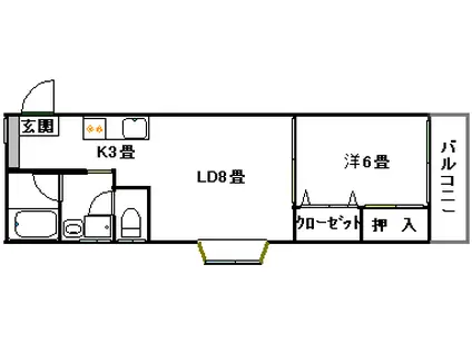 SUNGRANDE大御堂(1LDK/3階)の間取り写真