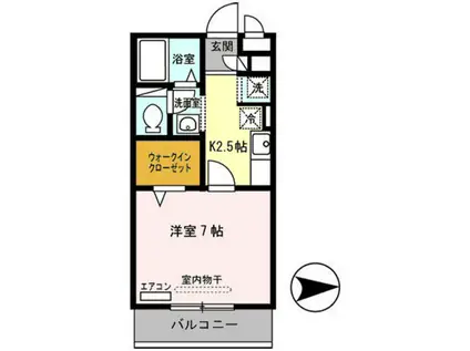 セジュールオッツ八戸ノ里(1K/3階)の間取り写真