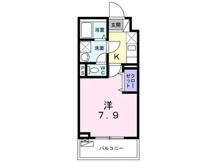フィーカ蒲田(1K/4階)の間取り写真