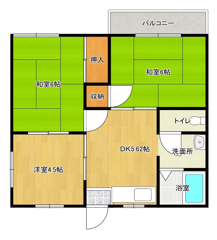 タウニー甲斐(3DK/2階)の間取り写真