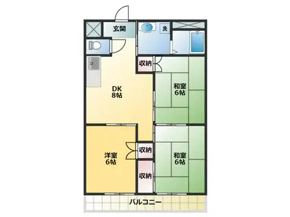 コーポエンゼル(3DK/3階)の間取り写真