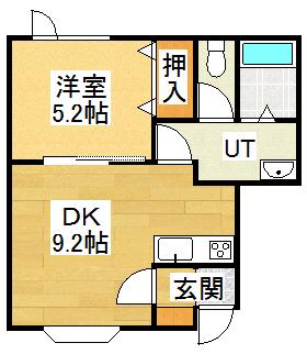 GROVE IN あずさ(1DK/1階)の間取り写真