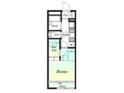 レオパレスセードルII(1K/2階)の間取り写真