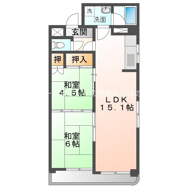 アーバンライフ7TH(2LDK/4階)の間取り写真