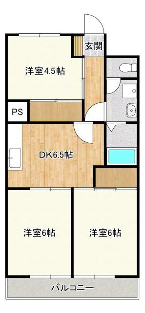 リアライズ浜松(3DK/7階)の間取り写真