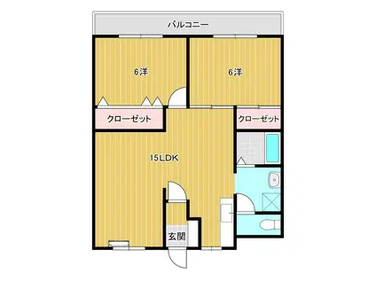 コーポTOYORA(2LDK/2階)の間取り写真