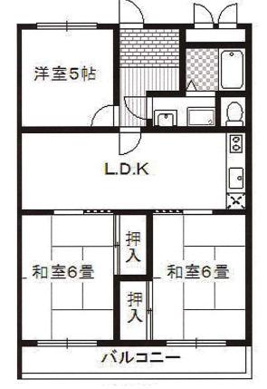 グリーンヒル千里(3LDK/3階)の間取り写真