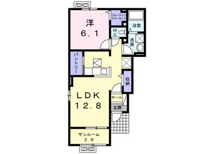 マレッサ(1LDK/1階)の間取り写真