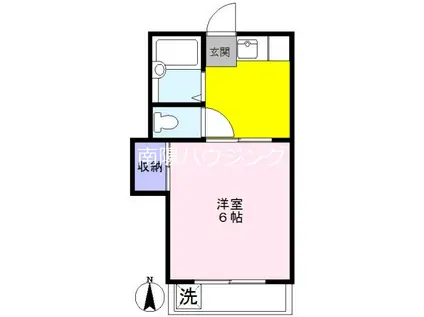 オリエント船橋B(1K/1階)の間取り写真