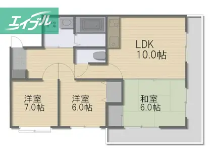 ピュアステージイタノ(3LDK/3階)の間取り写真