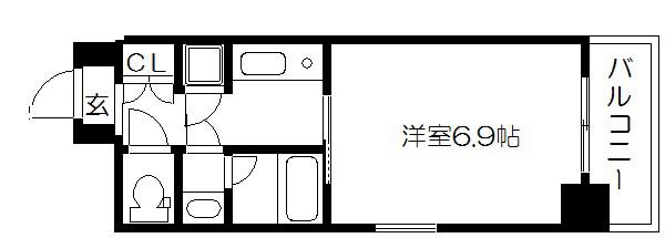 宝源ビル(1K/11階)の間取り写真