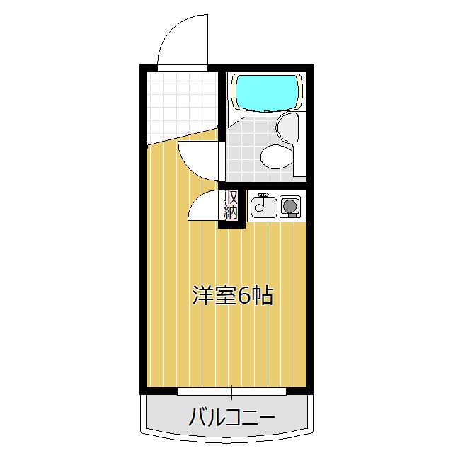 タイヨウハイム(ワンルーム/1階)の間取り写真