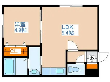 アニバーサリー16(1LDK/3階)の間取り写真