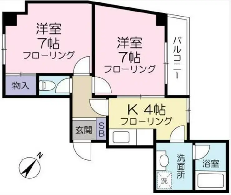 フローラパークサイド 4階階 間取り