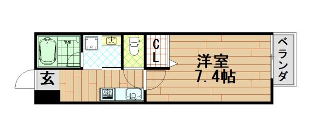 CASACOZY山根町(1K/1階)の間取り写真