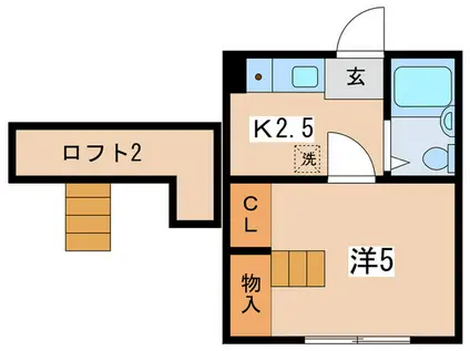 エスペランサ(1K/1階)の間取り写真