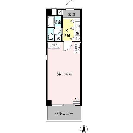 RISECOURTBW(1K/6階)の間取り写真