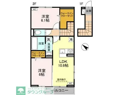 セルシアーナ(2LDK/2階)の間取り写真