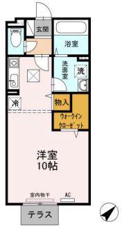 ノール リヴィエール(ワンルーム/1階)の間取り写真