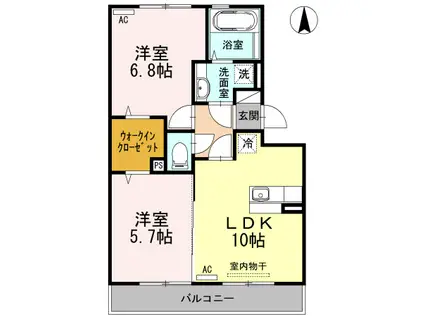 サニーホームズ88(2LDK/3階)の間取り写真