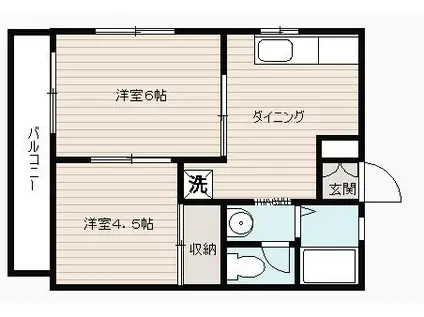 T-メーゾン A棟(2DK/2階)の間取り写真