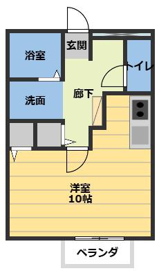 ラ・メールTAKASAGO A(1K/1階)の間取り写真